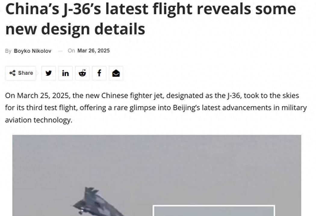 外媒：歼-36是中国重新定义空战的怪物！可以在任何场景使用？
